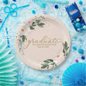 Graduate Rosa Blush Bloral Graduation Party Pappteller (Party)