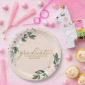 Graduate Rosa Blush Bloral Graduation Party Pappteller (Party)