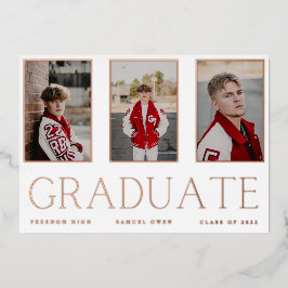 GRADUATE Rose Gold Foil Rahmen Ankündigung