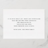 GRADUATE Rose Gold Foil Rahmen Ankündigung (Rückseite)