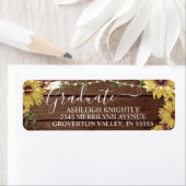 Graduate Rustic Sonnenblume Holz String Lights Jar (Insitu)