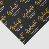 Graduate Schwarz-weiß Gold Grad Name Class of 2024 Seidenpapier (Detail)