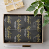 Graduate Schwarz-weiß Gold Grad Name Class of 2024 Seidenpapier (Geschenk)