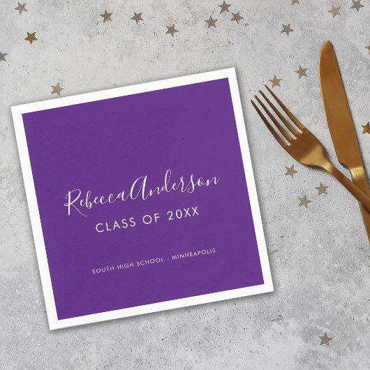 Graduate Scrip Class of 2025 Graduation Party Serviette