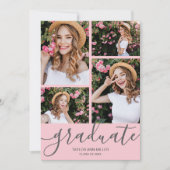 Graduate Script 4 Foto Pink Abschluss Ankündigung (Vorderseite)