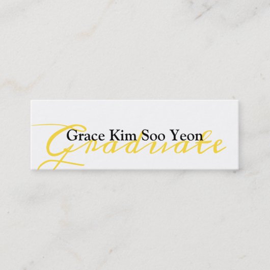 Graduate Script Abschluss Announcement Name Card Telefonnummerkarte (Vorderseite)