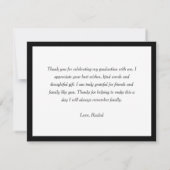 Graduate Script Black Vielen Dank Mitteilungskarte (Rückseite)