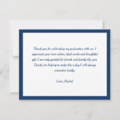 Graduate Script Blue Vielen Dank Mitteilungskarte (Rückseite)