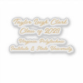 Graduate Script Custom Abschluss Aufkleber (Vorderseite)