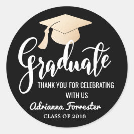Graduate Script | | Danke, Black Runder Aufkleber