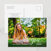 Graduate Script Foto Abschluss Vielen Dank Postkarte (Vorne/Hinten)