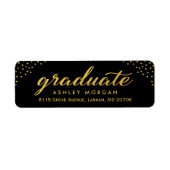 Graduate Script Gold Dots Abschluss-Adresse (Vorne)