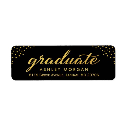 Graduate Script Gold Dots Abschluss-Adresse (Vorne)
