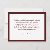 Graduate Script Maroon Vielen Dank Mitteilungskarte (Rückseite)