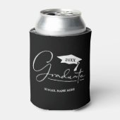 Graduate Script mit Graduation Cap Black Dosenkühler (Kanne Vorderseite)