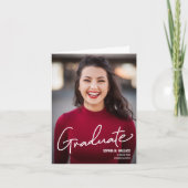 Graduate Script Modernes Foto Custom Ankündigung (Vorderseite)