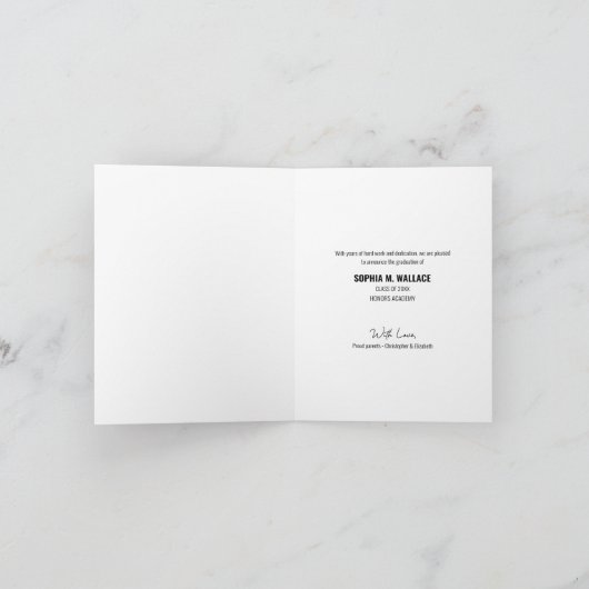 Graduate Script Modernes Foto Custom Ankündigung (Innenseite)