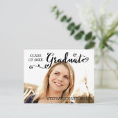 Graduate Script - Postcard Einladungspostkarte (Stehend Vorderseite)