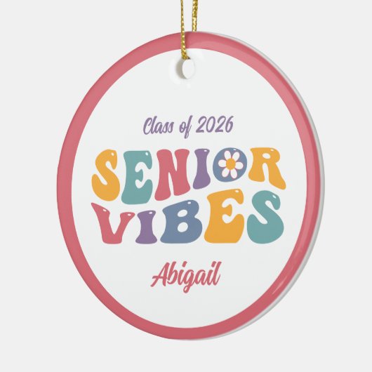 Graduate Senior Vibes Class of 2025 Christmas Keramik Ornament (Links)