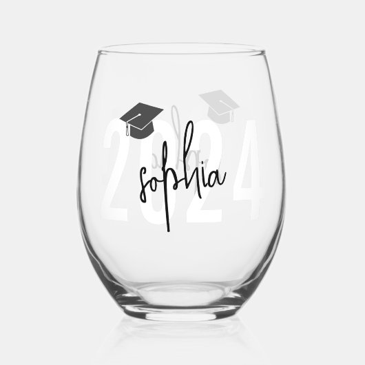 Graduate Signature Script Weinglas Ohne Stiel (Rückseite)