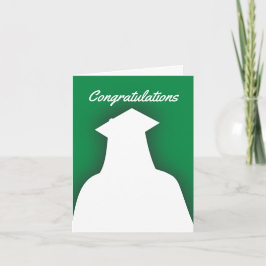 Graduate Silhouette Faltes Grußkarte Karte (Vorderseite)