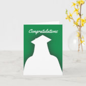 Graduate Silhouette Faltes Grußkarte Karte (Gelbe Blume)