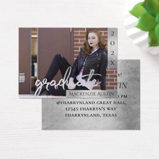 Graduate Silver Script | Ankündigung von Brush Fot (Schreibtisch)