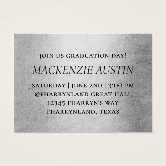 Graduate Silver Script | Ankündigung von Brush Fot (Rückseite)