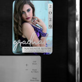 Graduate Silver Script | Brush Grad Foto Keepake Magnet