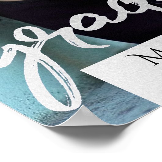 Graduate Silver Script | Brush Grad Foto Keepake Poster (Ecke)