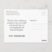 Graduate Silver Script | Foto Dankeschön Postkarte (Rückseite)