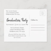 Graduate Silver Script | Trendy Foto Einladung (Rückseite)