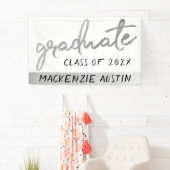 Graduate Silver Script | Trendy Imitats Metallic Banner (Insitu)