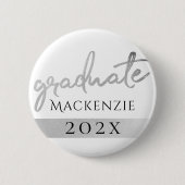 Graduate Silver Script | Trendy Imitats Metallic Button (Vorderseite)