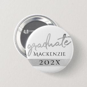 Graduate Silver Script   Trendy Imitats Metallic Button
