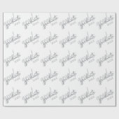 Graduate Silver Script | Trendy Imitats Metallic Geschenkpapier (Flach)