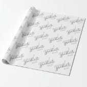Graduate Silver Script | Trendy Imitats Metallic Geschenkpapier (Ungerollt)