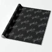 Graduate Silver Script | Trendy Imitats Metallic Geschenkpapier (Ungerollt)