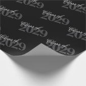 Graduate Silver Script | Trendy Imitats Metallic Geschenkpapier (Ecke)