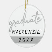 Graduate Silver Script | Trendy Imitats Metallic Keramik Ornament (Links)
