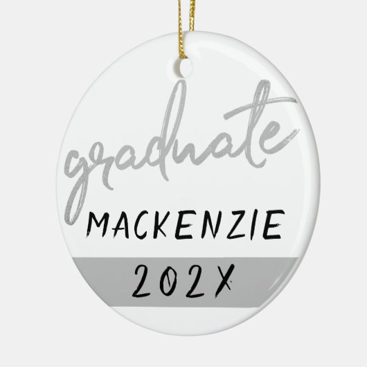 Graduate Silver Script | Trendy Imitats Metallic Keramik Ornament (Links)