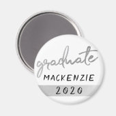 Graduate Silver Script | Trendy Imitats Metallic Magnet (Vorderseite/Rückseite)