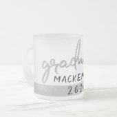 Graduate Silver Script | Trendy Imitats Metallic Mattglastasse (Vorderseite Links)