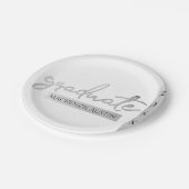 Graduate Silver Script | Trendy Imitats Metallic Pappteller (Schrägansicht)