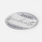 Graduate Silver Script | Trendy Imitats Metallic Pappteller (Schrägansicht)