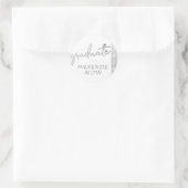 Graduate Silver Script | Trendy Imitats Metallic Runder Aufkleber (Tasche)