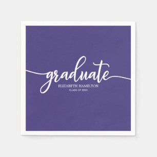 Graduate Simple Calligraphy Abschluss Lila Serviette