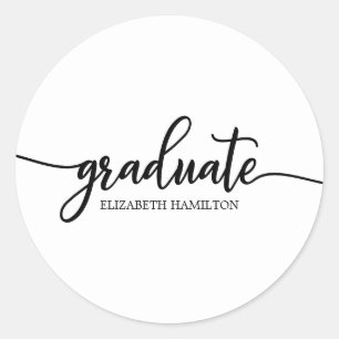Graduate Simple Chic Calligrafy Abschluss Classi Runder Aufkleber