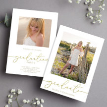 Graduate Simple Elegante Typografy Foto Gold