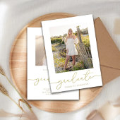 Graduate Simple Elegante Typografy Foto Gold Ankündigung